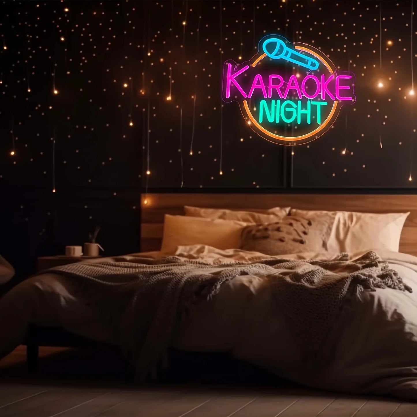 Karaoke Night Neon Sign, Led Bar Neon Light Signs for Wall Decor,  Bar Open Wall Led Neon lights for Game Room Man Cave Bar Pub