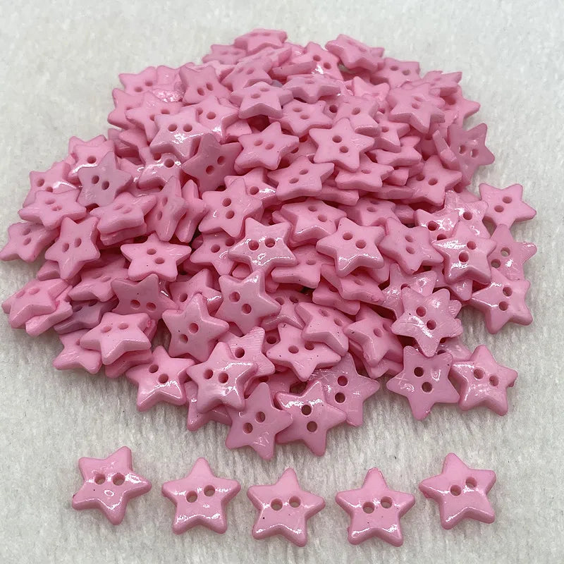 New 12mm-15mm-20mm Colours Five- Pointed Star with Two Eye Buttons  Resin Sewing Buttons Diy Scrapbooking Multicolour