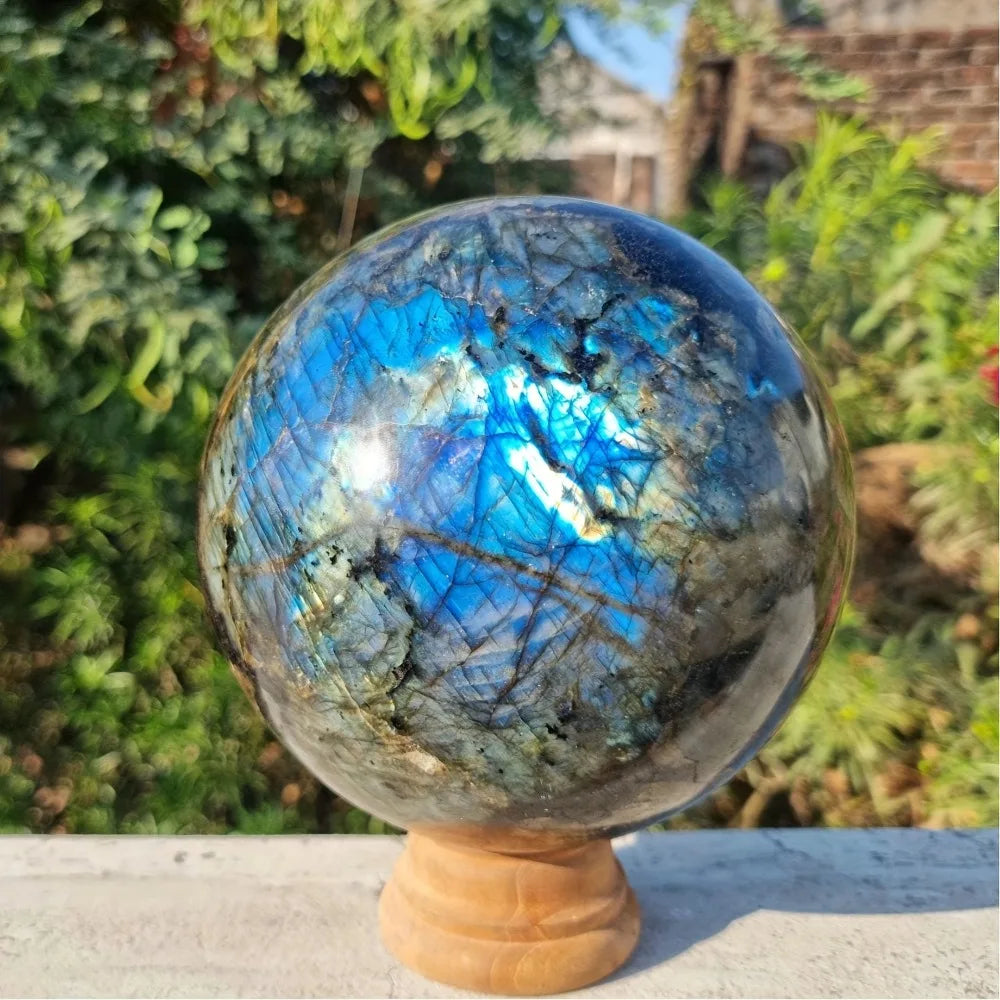 8.5-9CM  Labradorite Ball Sphere  Crafts  Agate  Crystal Jem Stone  Mineral Specimen Wiccan Decor Crystals and Stones Healing