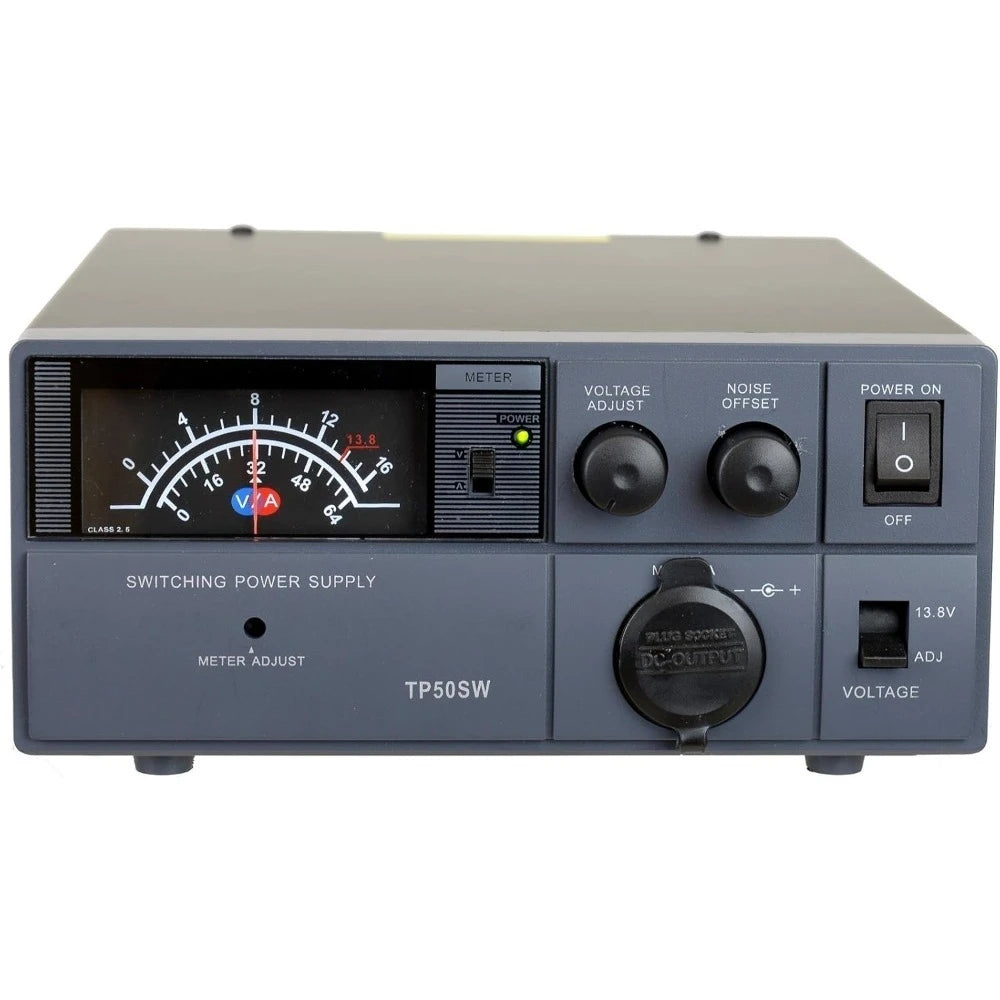 Upgraded version TP50SW 50 Amp 13.8V Analog DC Power Supply with Cigarette Plug,Black,Free shippment