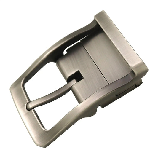 Alloy Mens Belt Buckle Replacement Reversible Rectangular Single Prong Accessory for Leather Crafts or Bag Fixing