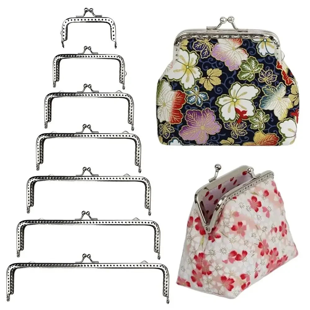 6.5/8.5/10/12/15.5/18/20cm Retro Purse Clasp Frame Bag Kiss Clasp Lock Vintage Metal Purse Frame for DIY Craft Purse Bag Making