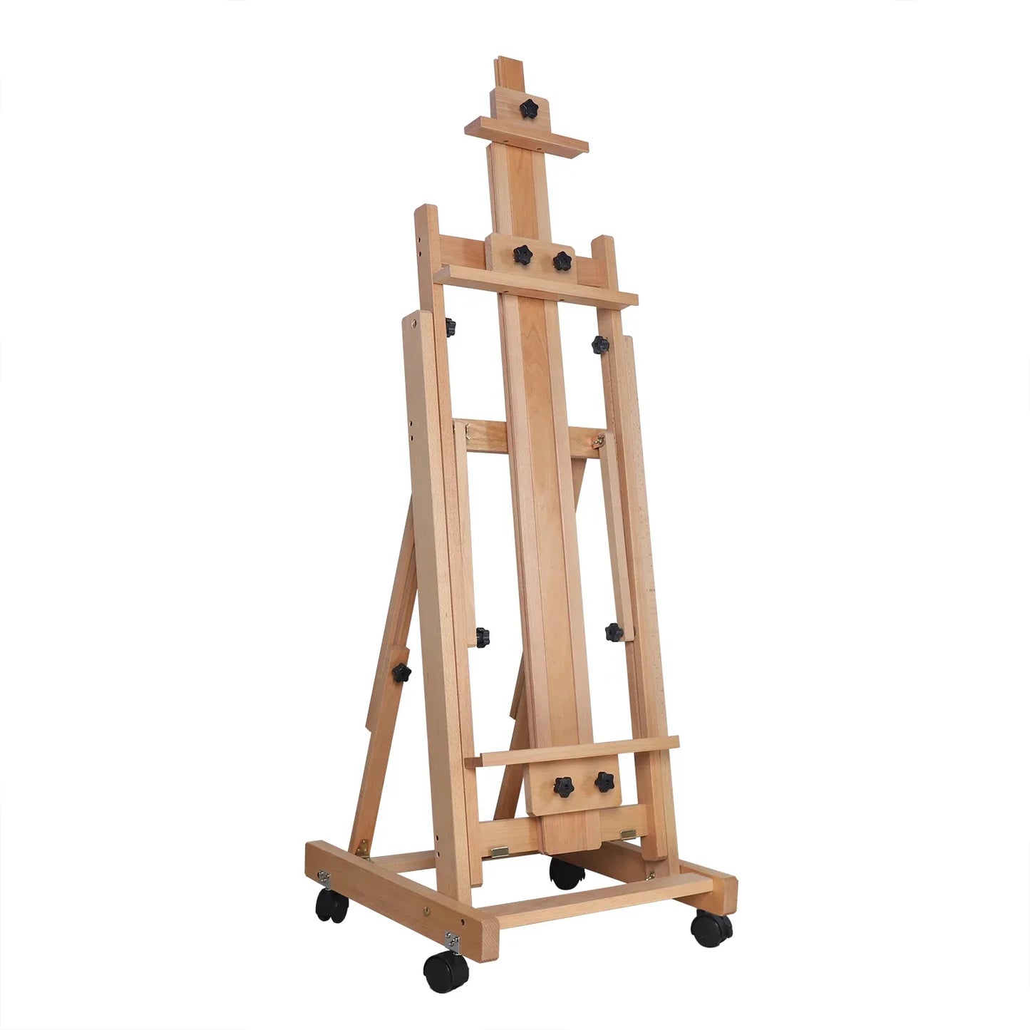 Floor Folding Sketch Easel Flat Standing Dual-Purpose, Heavy-Duty Studio Artist Easel H-Frame Wood Painting Art Easel Standing