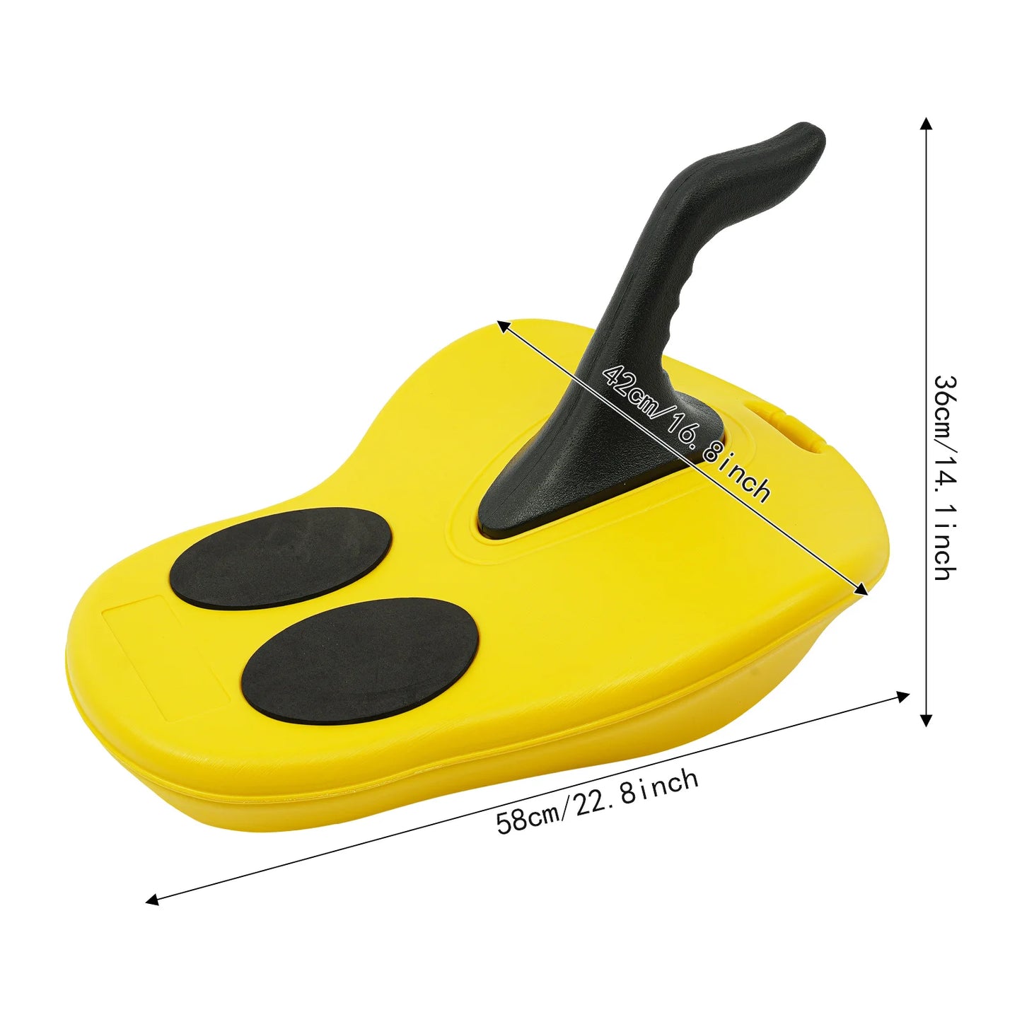 Yellow Sledding Snowboard with Pull Rope and Handle, Portable Snowboard, Sled Car Outdoor Skiing Play Snow Skating Ice Skating