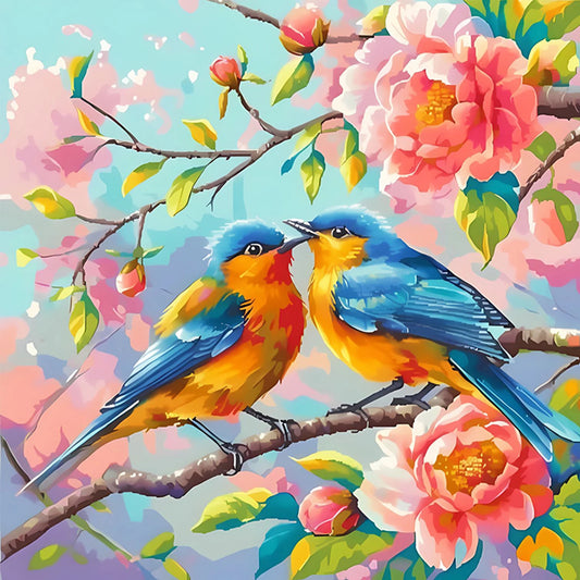 Birds On The Branches Full 11CT DIY Stamped Cross Stitch Kits 40x40cm Printed Cross-Stitch Kits for Adults Home Decor