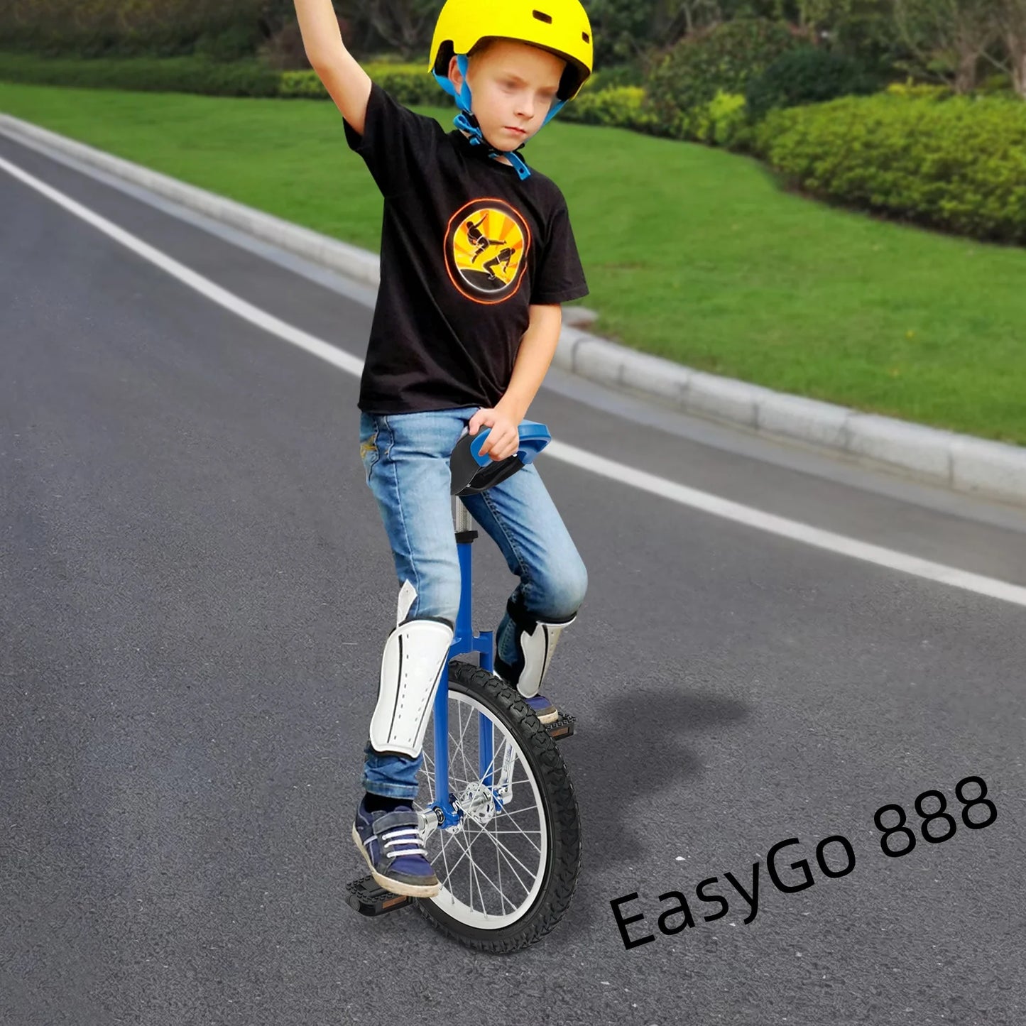 18Inch Unicycle Steel Unicycle Adjustable Standard Seat Thickened Aluminum Alloy Rim Children Adult Balance Exercise Bike