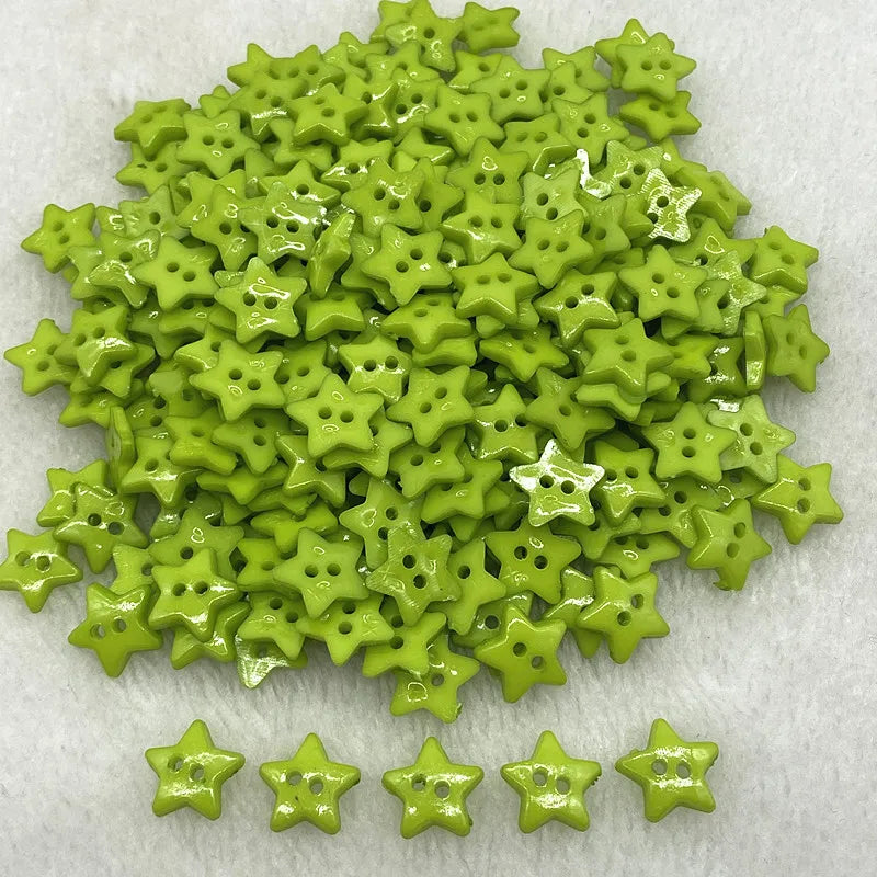 New 12mm-15mm-20mm Colours Five- Pointed Star with Two Eye Buttons  Resin Sewing Buttons Diy Scrapbooking Multicolour