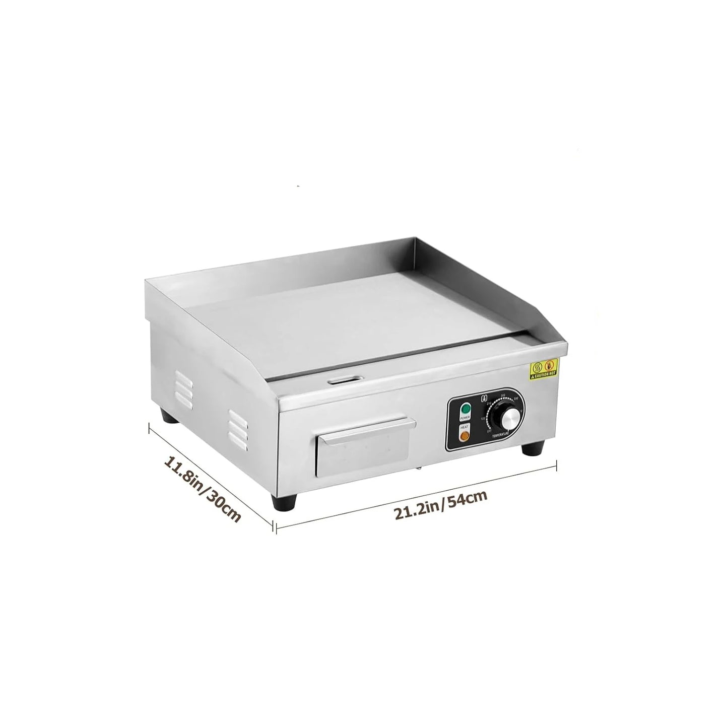 Electric Griddle for Outdoor Cooking Non-Stick Grill Plate Adjustable Temperature Control 122°F-572°F High Power 3600W