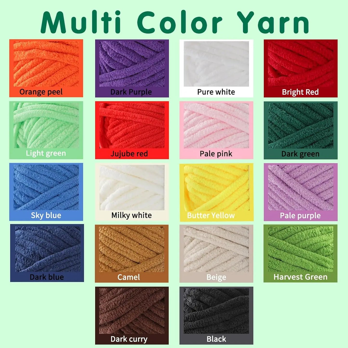 Super Bulky Velvet Chenille Yarn for Crocheting - 2 Skeins 200g Each - Ultra Soft Chunky Knitting Yarn for Baby Blankets