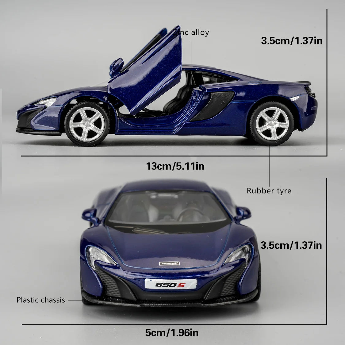 1:36  McLaren 650s Toy Car, Diecast Pull Back Model Car, Doors Open, Collection Kids Toy for Aged 3 and up, Gift Red