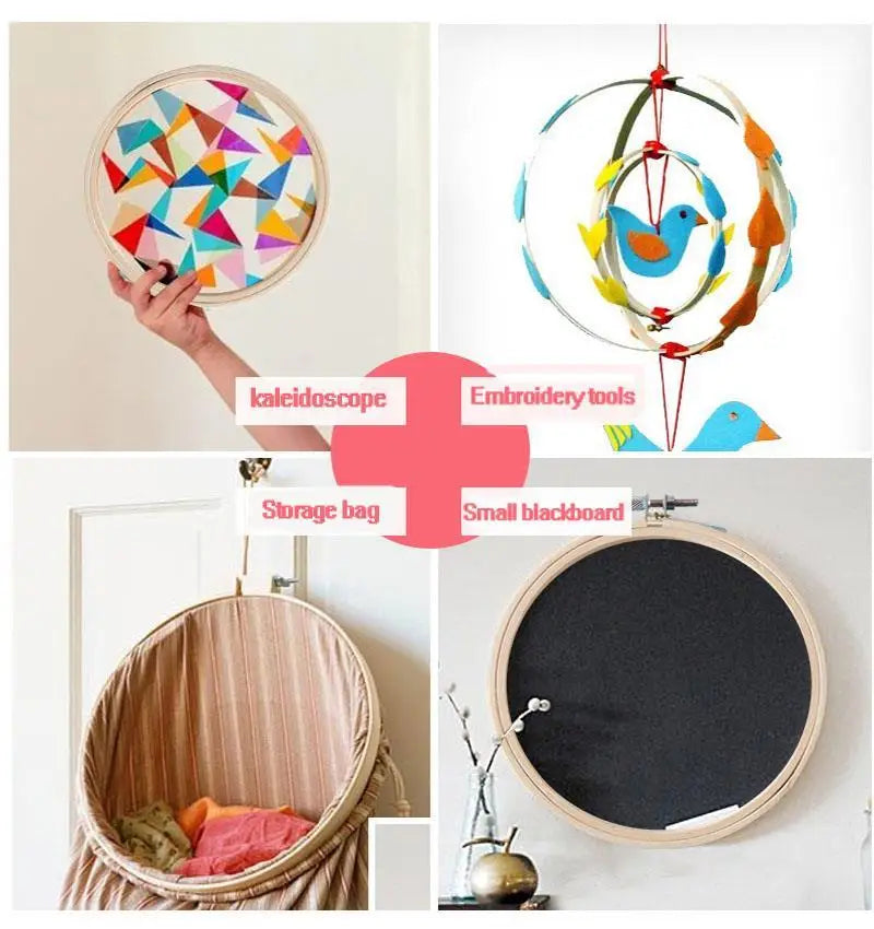 10pcs/Set Dia 10-30cm Wooden Embroidery Hoops Frame Set Bamboo Embroidery Hoop Rings For DIY Cross Stitch Needle Craft Tool