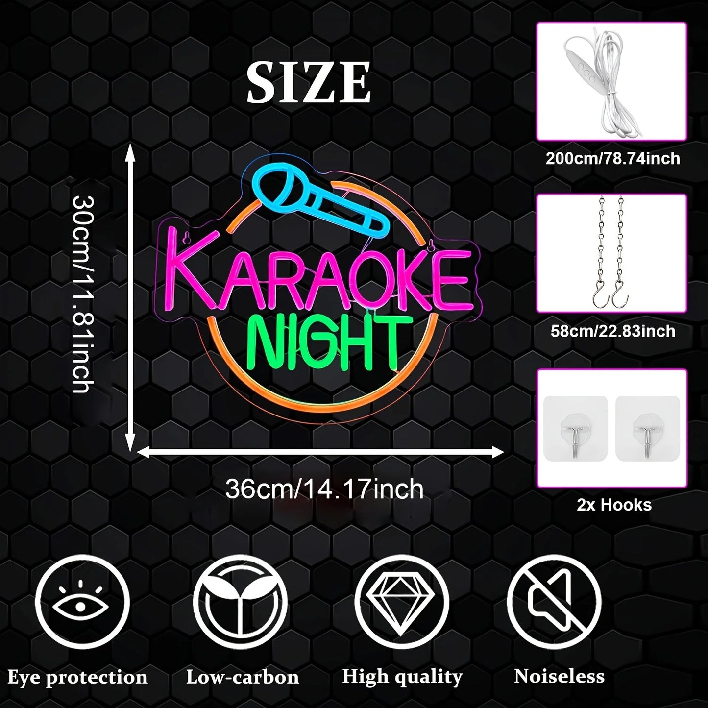 Karaoke Night Neon Sign, Led Bar Neon Light Signs for Wall Decor,  Bar Open Wall Led Neon lights for Game Room Man Cave Bar Pub