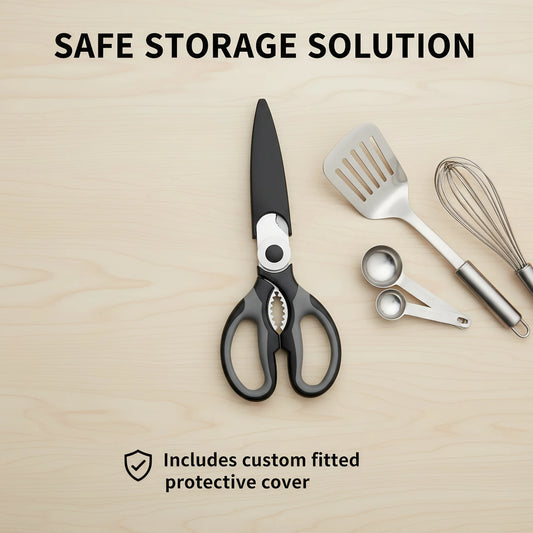 Food Grade Heavy Duty Scissors, Detachable for Easy Clean. Opens Cans, 22x11cm, Non-Slip