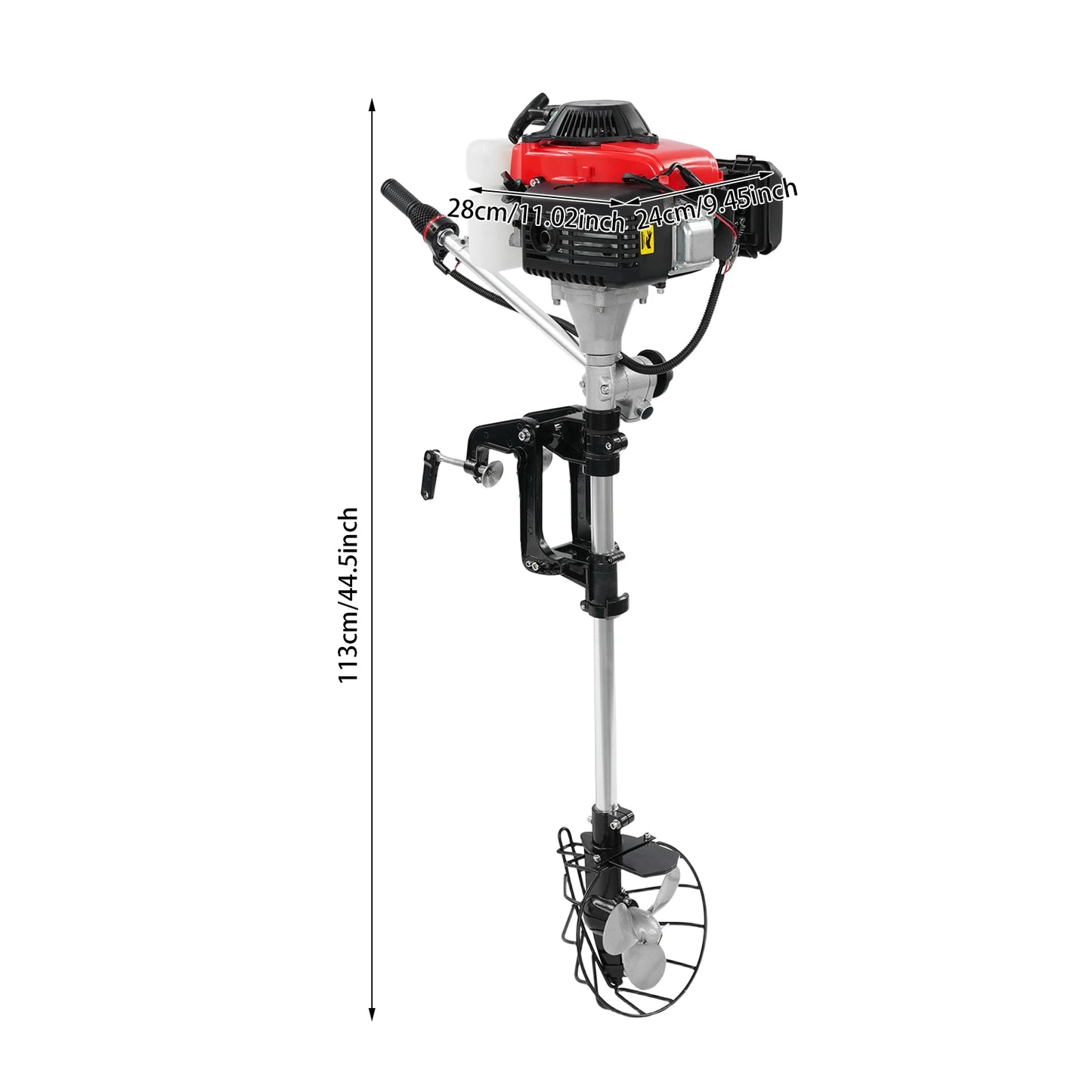 4.0HP 4-Stroke Outboard Motor, 53.2cc Gasoline Engine with Propeller Protective Cover & Air Cooled for Inflatable Boat Fishing