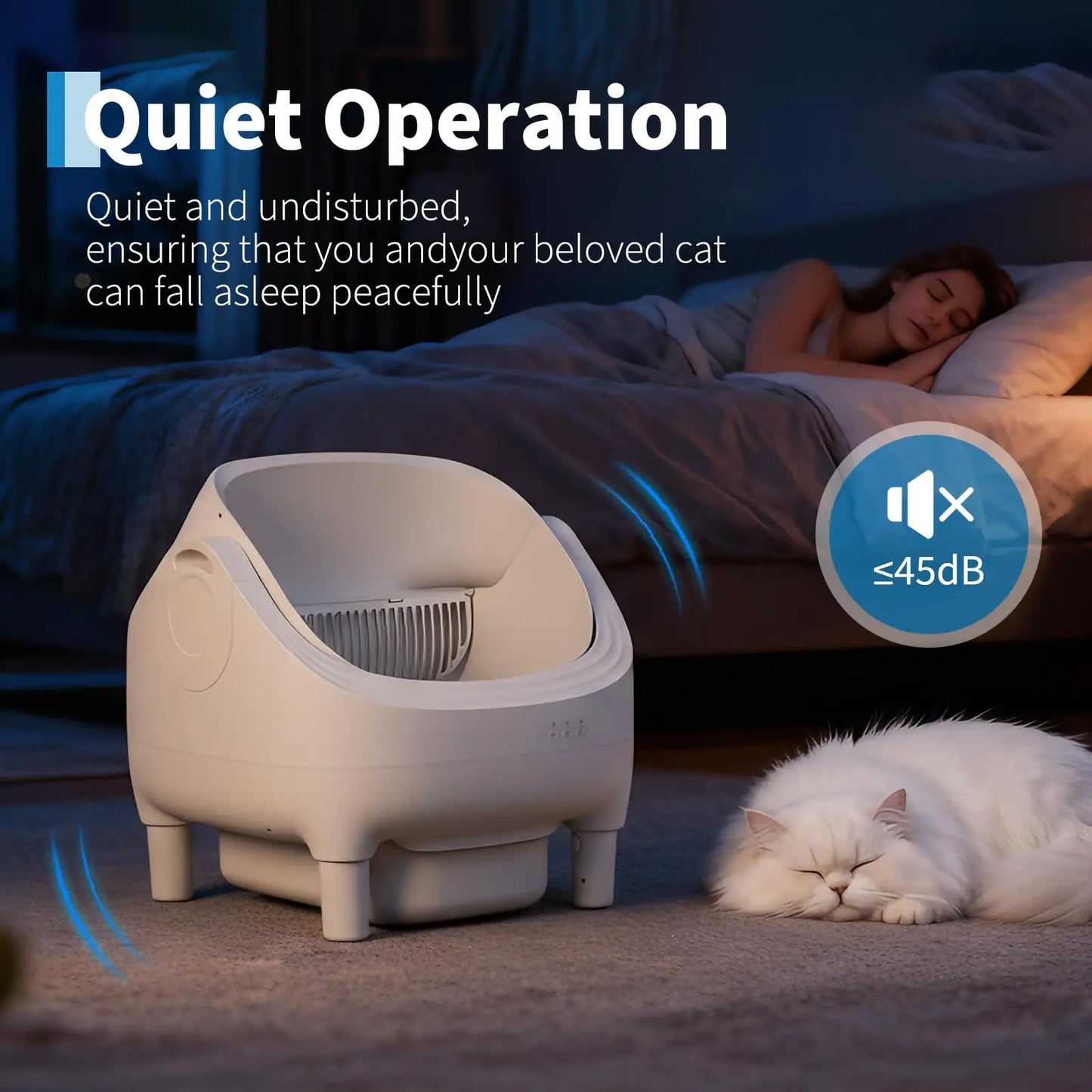 Smart Self-Cleaning Litter Box For Cats Open Air Auto-Sifting Pet Toilet Odor Control Extra Large Kitty Tray With App