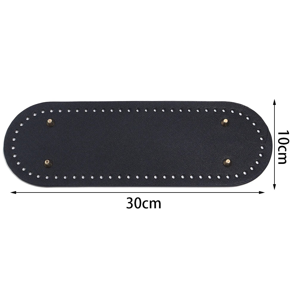 PU Leather Oval/Round Long Knitting Crochet Bags Bottom for DIY Weaving Supplies Home Decor Crochet Bag Bottom Accessories