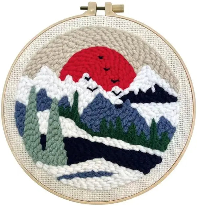 Diy Punch Needle Embroidery Starter Kits For Beginner Cartoon Cute Animals Poking Embroidery Yarn Painting Arts