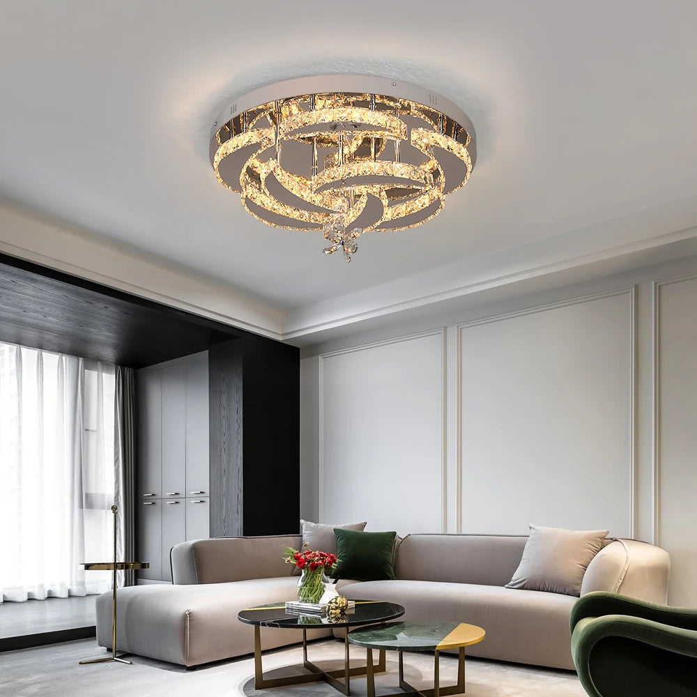 VETRULUS Luxury K9 Crystal Chandelier Modern Ceiling Lamp Led Living Dining Room Decor Pendant Light Dimmable Lustre Home