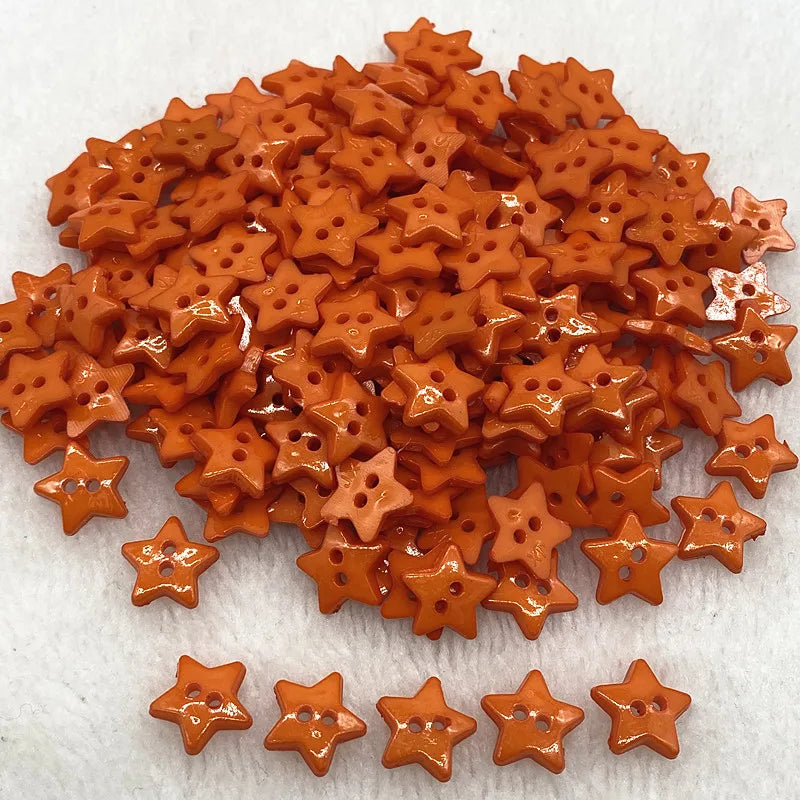 New 12mm-15mm-20mm Colours Five- Pointed Star with Two Eye Buttons  Resin Sewing Buttons Diy Scrapbooking Multicolour