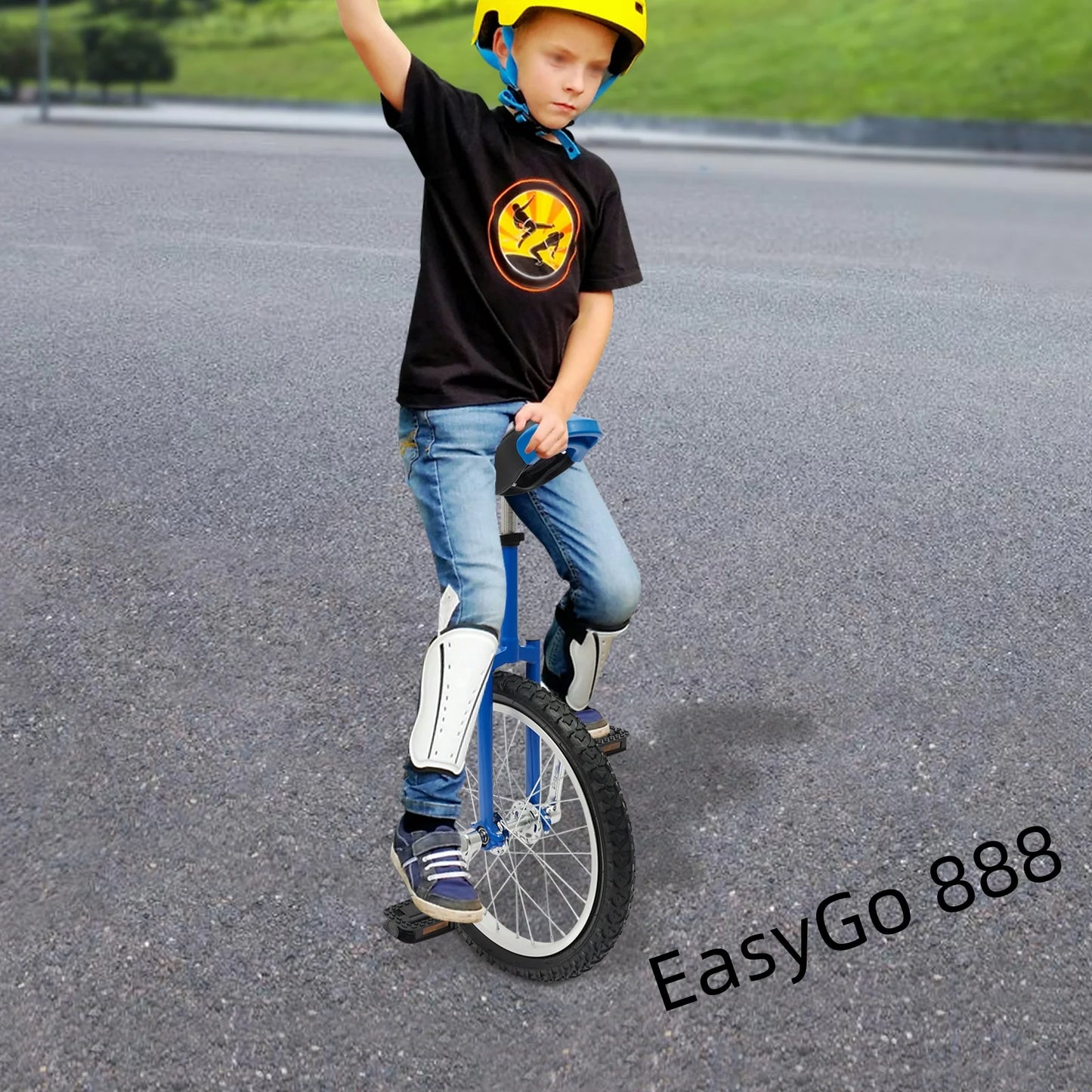 18Inch Unicycle Steel Unicycle Adjustable Standard Seat Thickened Aluminum Alloy Rim Children Adult Balance Exercise Bike