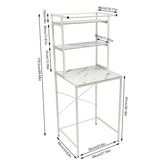 3 Tiers Washing Machine Shelving,  Washer and Dryer Standing Storage Rack Bathroom Organizer Shelf for Laundry Rooms, Balconies