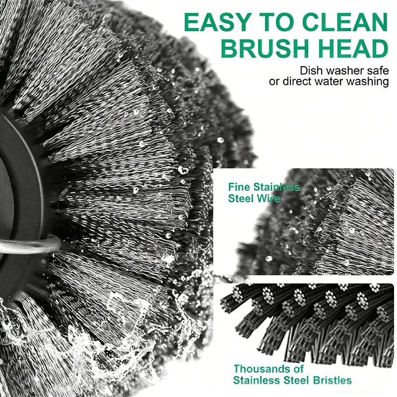 BBQ Grill Brush 3-Speed Settings Electric Grill Brush,180° Adjustable Head,90 Mins Grill Cleaner for Outdoor Griddles Smokers
