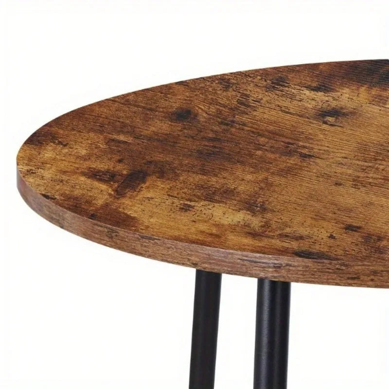 Small Dining Table Set Round Bistro Counter Height Bar Table and Stools