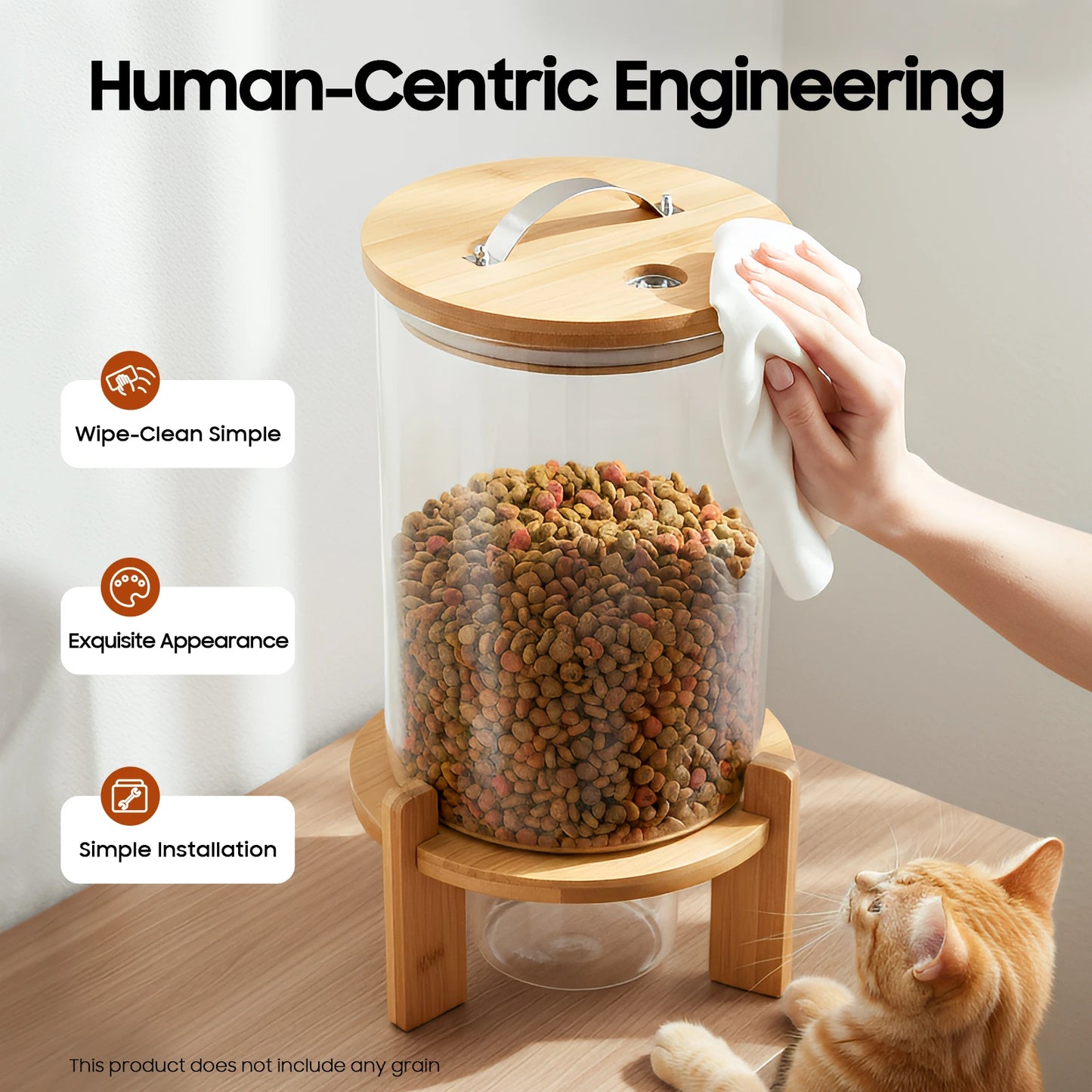 7.5L Cereal Dispenser  Grain Storage Container with Valve and Cup Leak Proof Airtight Food Dispenser for Rice Pasta Nuts