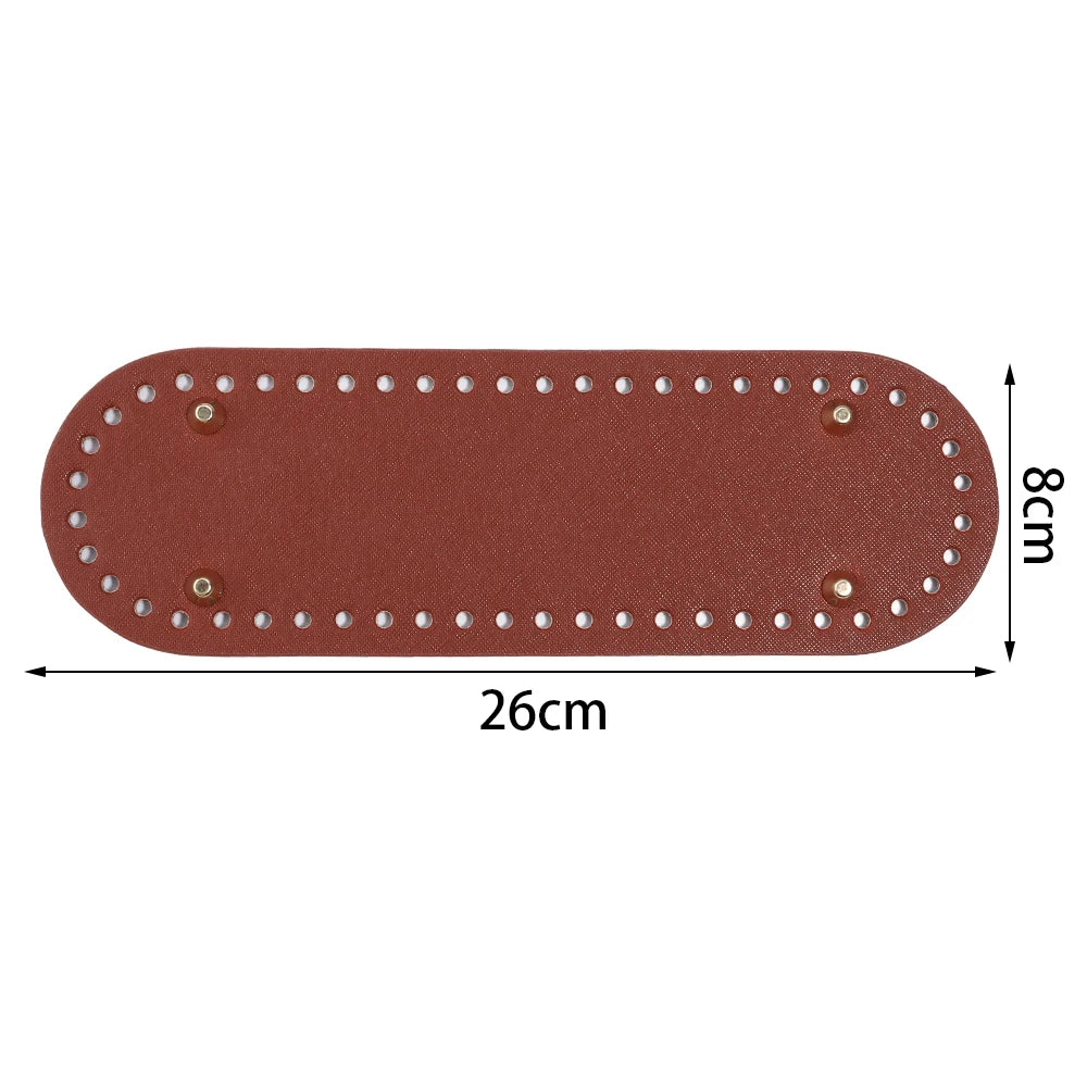 PU Leather Oval/Round Long Knitting Crochet Bags Bottom for DIY Weaving Supplies Home Decor Crochet Bag Bottom Accessories