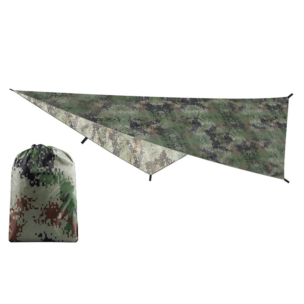 Portable Camouflage Awning Shade 210T Polyester Yarn Camping Tarp Waterproof Foldable Ultra-light Picnic Backpacking Equipment