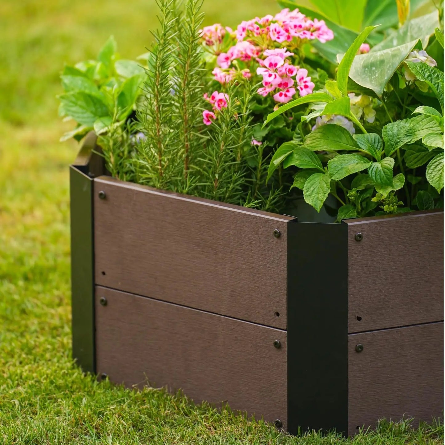 Hexagon Raised Garden Bed Kit, 6-Panel Wood Look Planter Box for Indoor & Outdoor Use, 11.8 Inches Deep Large Herb & Vegetable