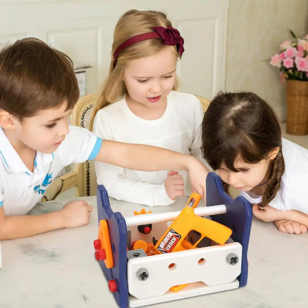 41Pieces Set with Electric Drill Children Repair Tool Kit Box Screw Hammer Play House Puzzle Educational Toys for Boys Girls