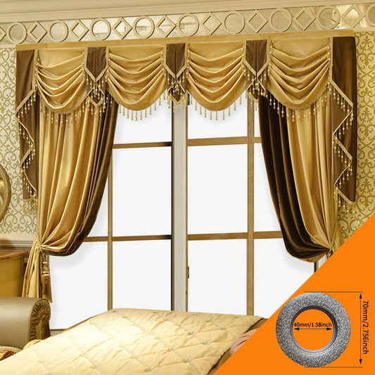 2pcs French velvet European thickened flannelette curtain living room bedroom high-grade finished products, no valance