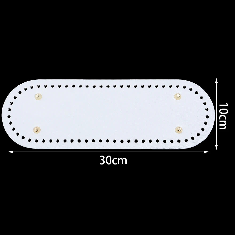 PU Leather Oval/Round Long Knitting Crochet Bags Bottom for DIY Weaving Supplies Home Decor Crochet Bag Bottom Accessories