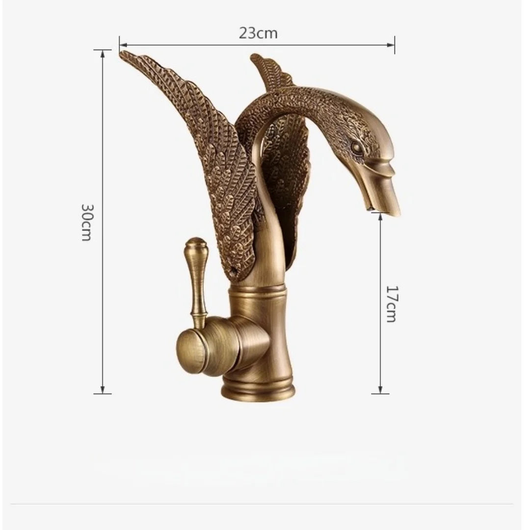 Antique Bronze Swan bathroom faucet copper Gold basin faucet hot cold water faucet black sink faucet Chrome Lavotory Faucet