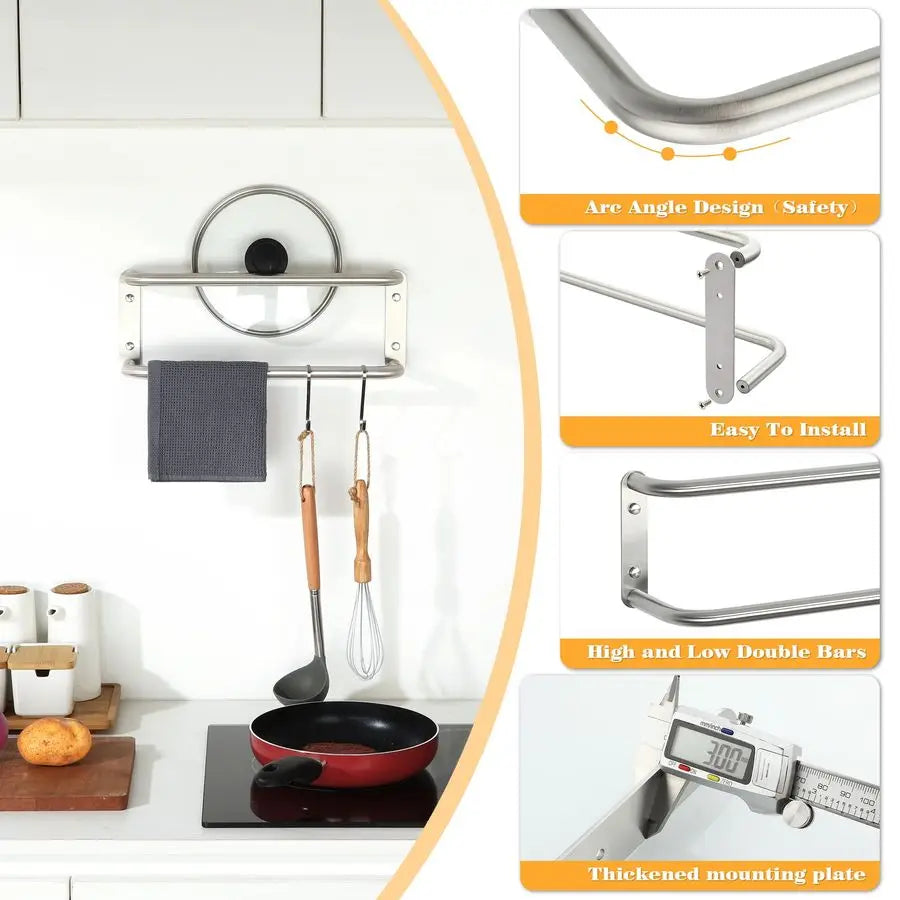 16 Inch Double Towel Bars for Bathroom Lavatory,Towel Holder Towel Racks for Bathroom Wall Mount SUS304 Stainless Steel Bath Tow