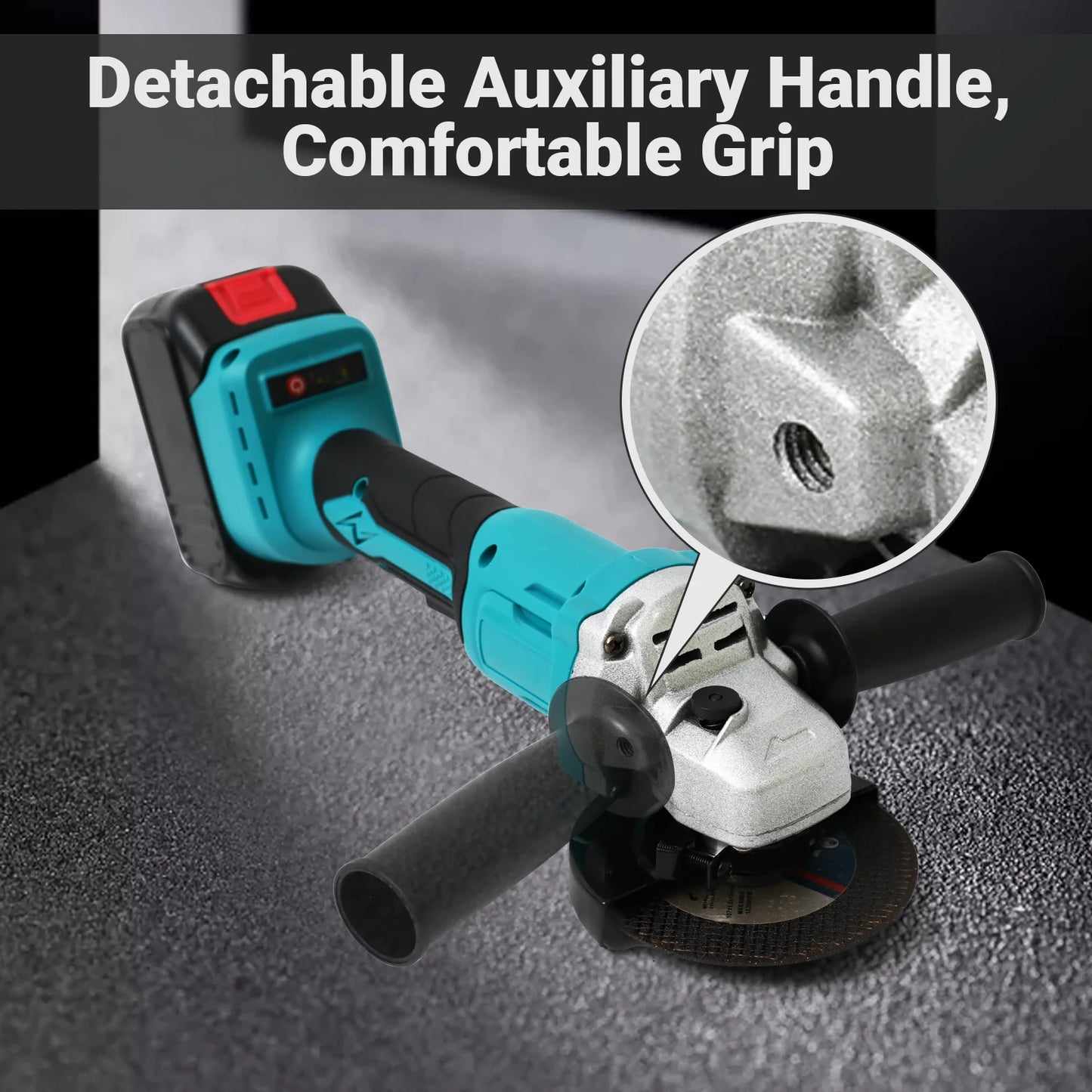 Cordless Angle Grinder Kit Brushless 2x21V-1300mAh Batteries Charger 2 Grinding Wheels 10 Cutting Discs for Cutting Polishing