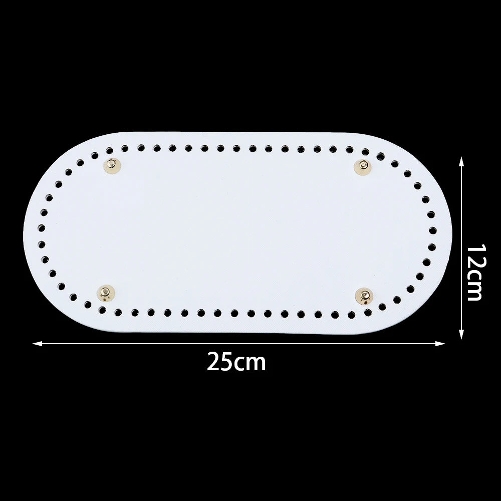 PU Leather Oval/Round Long Knitting Crochet Bags Bottom for DIY Weaving Supplies Home Decor Crochet Bag Bottom Accessories