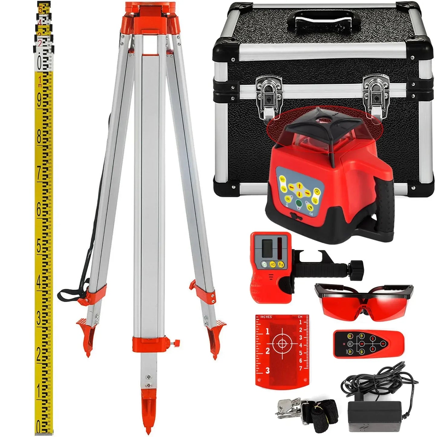 SIHAO 360 Rotary Laser Level Green/Red Beam Kit, Self-Leveling Range 250/500M,Vertical Horizontal Scanning Measurement Tools