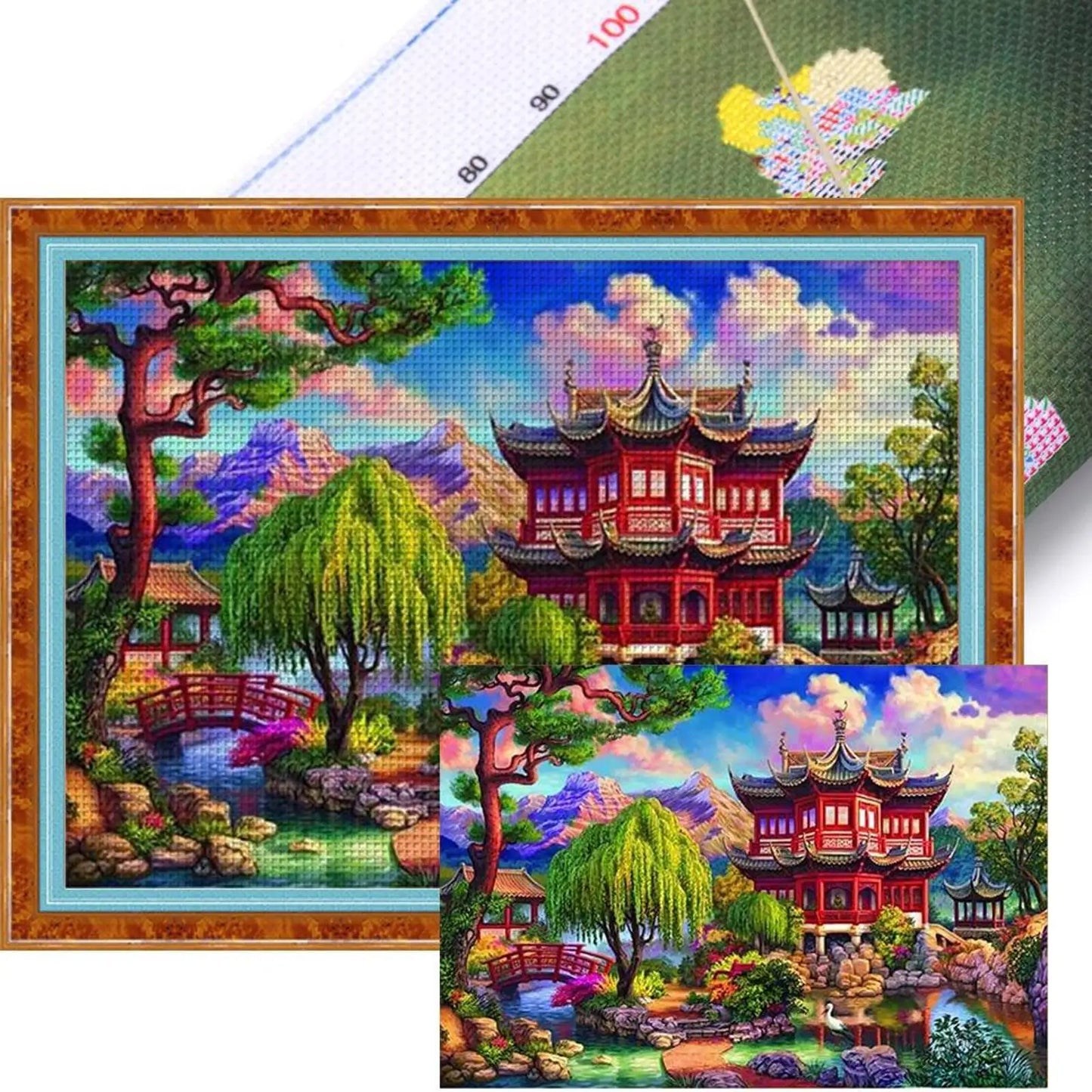 Full Embroidery cotton Thread 11CT Printed Landscape Cross Stitch Kit Art