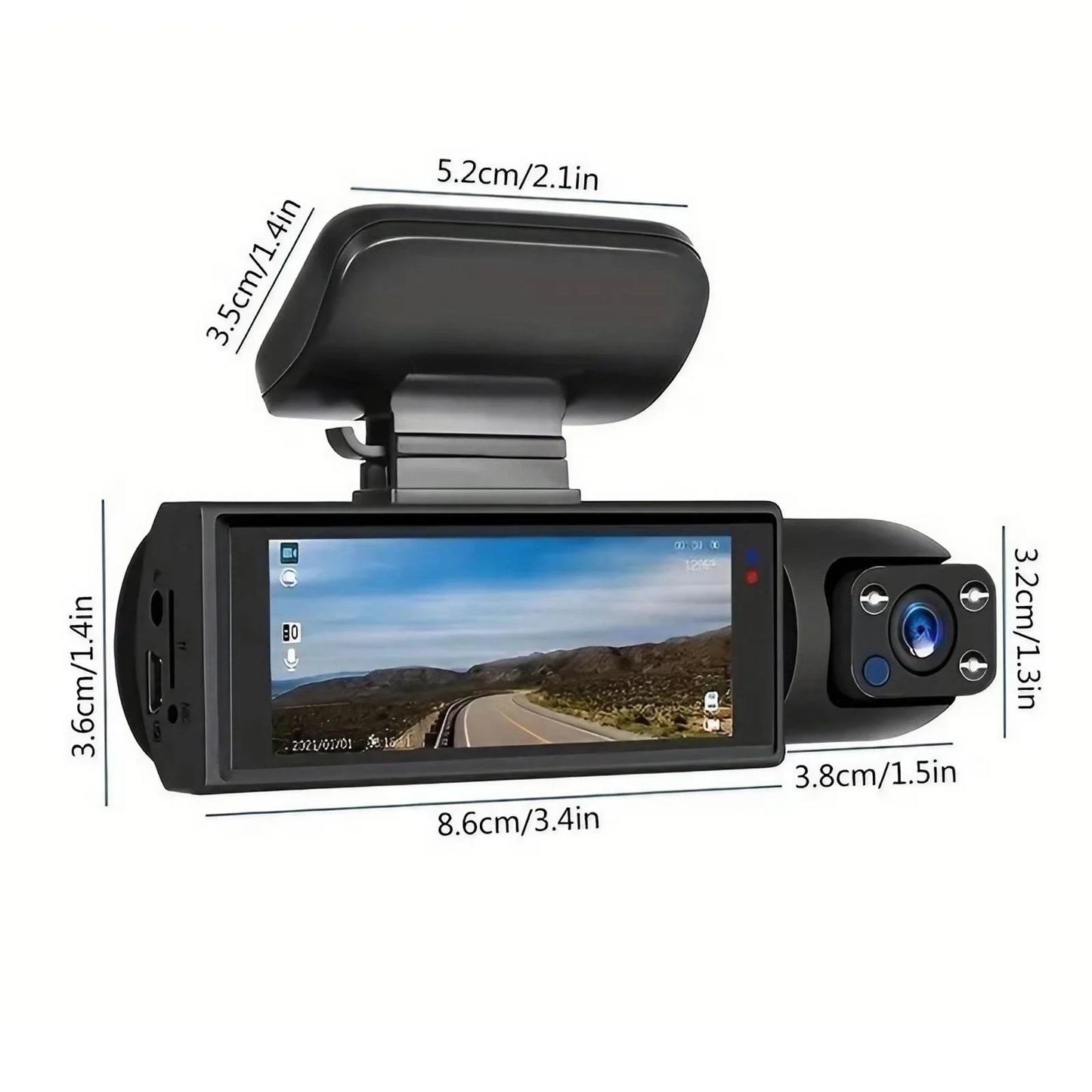 1080P HD Front and Rear Dash Camera Car DVR with Night Vision G Sensor 316 Inch IPS Screen Driving Recorder for Vehicles