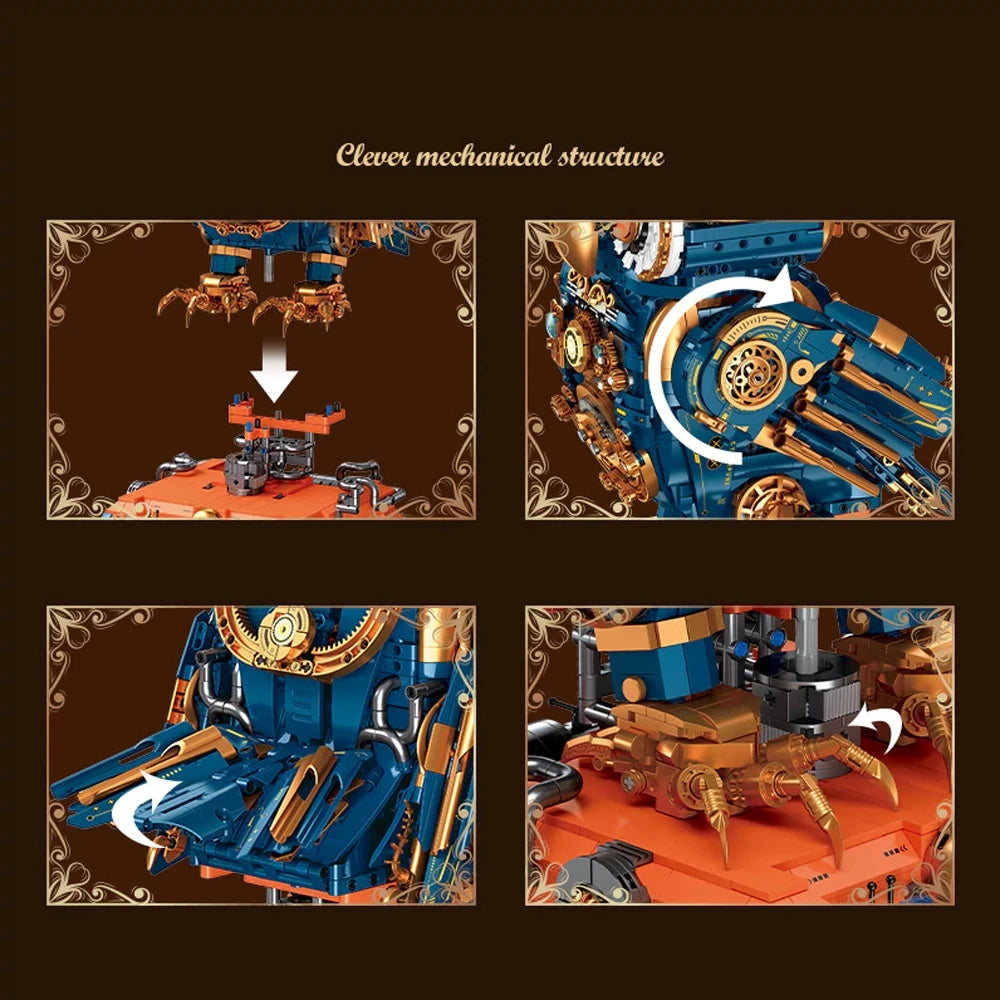 Mechanical Steampunk Owl Building Bricks - 3210PCS Intricate Gear Design Owl Model Kit for Adults Kids Display & Collection Toy