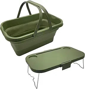 foldable picnic basket large capacity camping folding basket with table car trunk organiser can be used as ice bucket suitable f