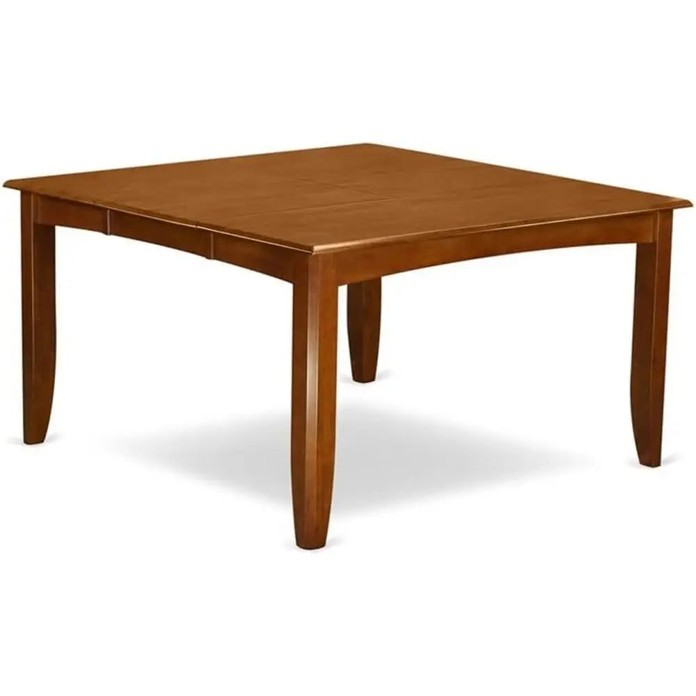 Dining Room Sets，9-Piece Dining Set: Square Wooden Table with 8 Chairs, 54x54 Inch, Brown