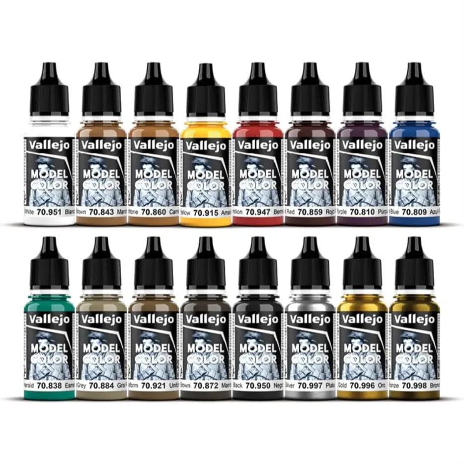 Medieval Colors Acrylic Paint Set, 16 x 18ml for Modelers, High Coverage, Water-Based Formula for Metal & Plastic