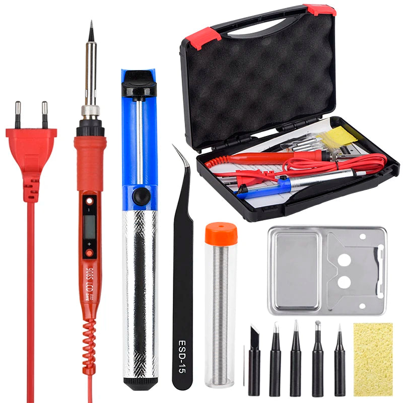 JCD 80W Electric Soldering Iron 220V 110V Adjustable Temperature Solder Iron LCD Display Welding Repair Tools Soldering Iron Tip