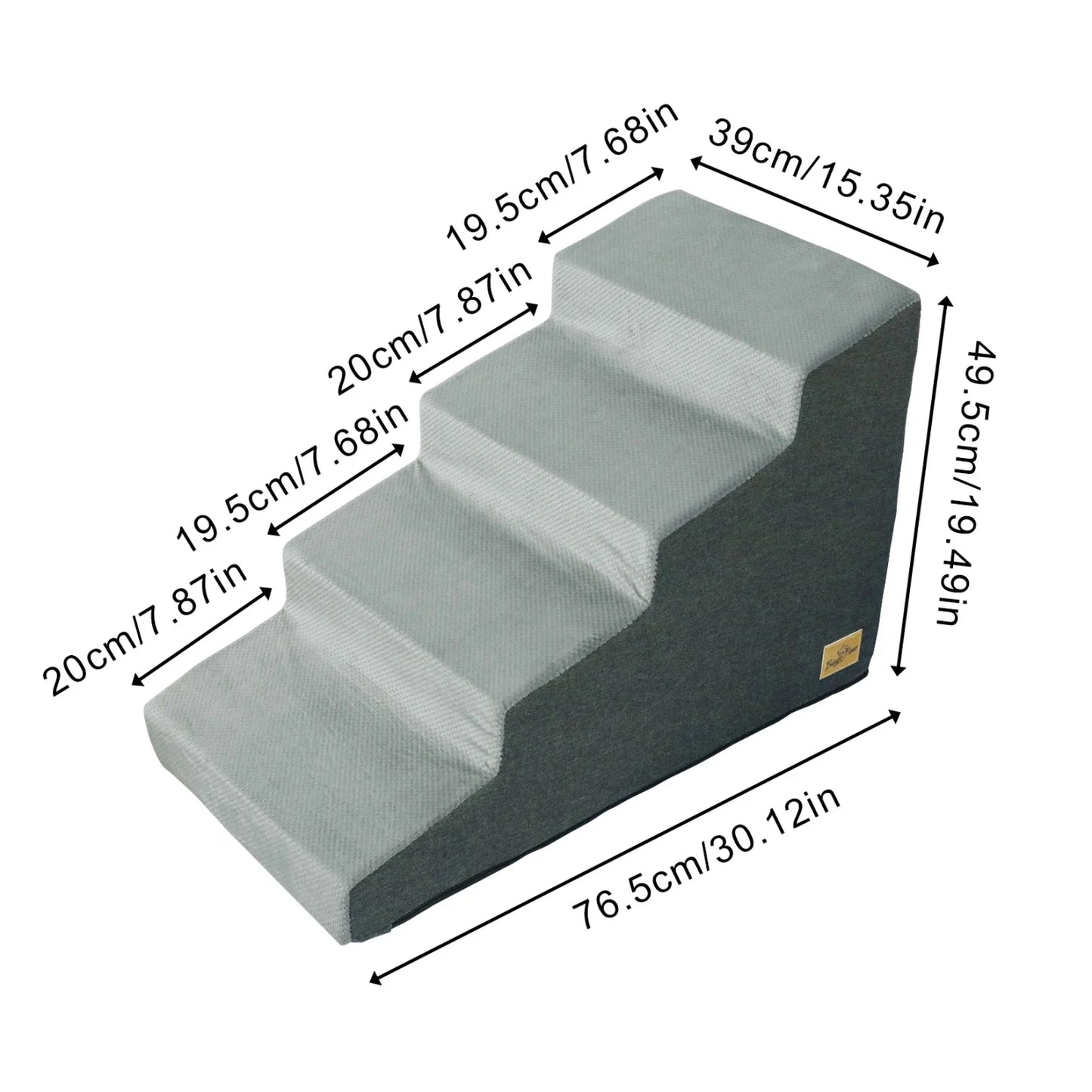 3/4 Steps Dog Stairs Ramp with Washable Cover for Small Dogs, Non-Slip Balanced, Pet Steps for Couch Sofa