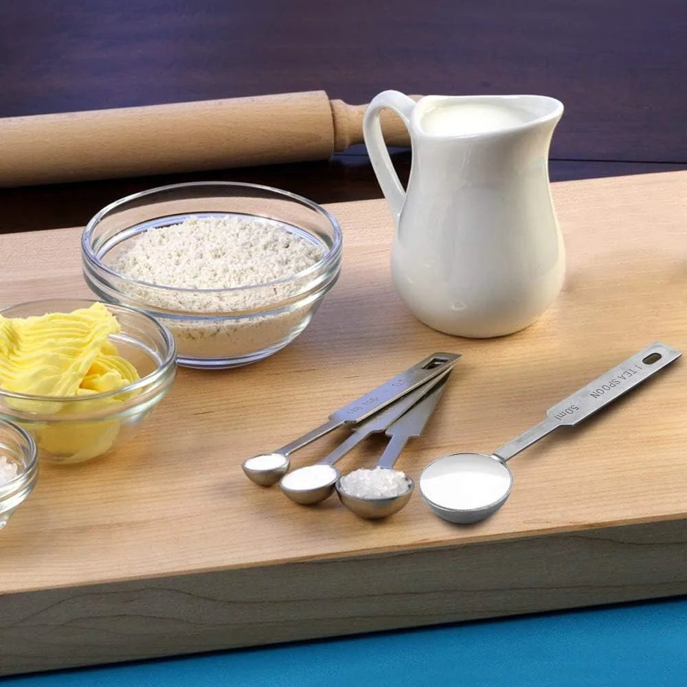 5PCS Stainless Steel Measuring Spoons Set, 1/8 tsp to 1 tbsp, Food Grade for Baking & Cooking