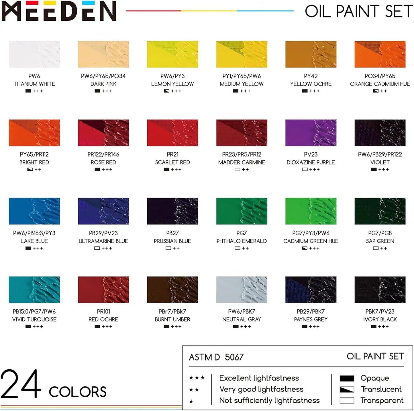 24-Color Oil Paint Set, Non-Toxic 22ml Tubes for Canvas Painting - Premium Artist Supplies
