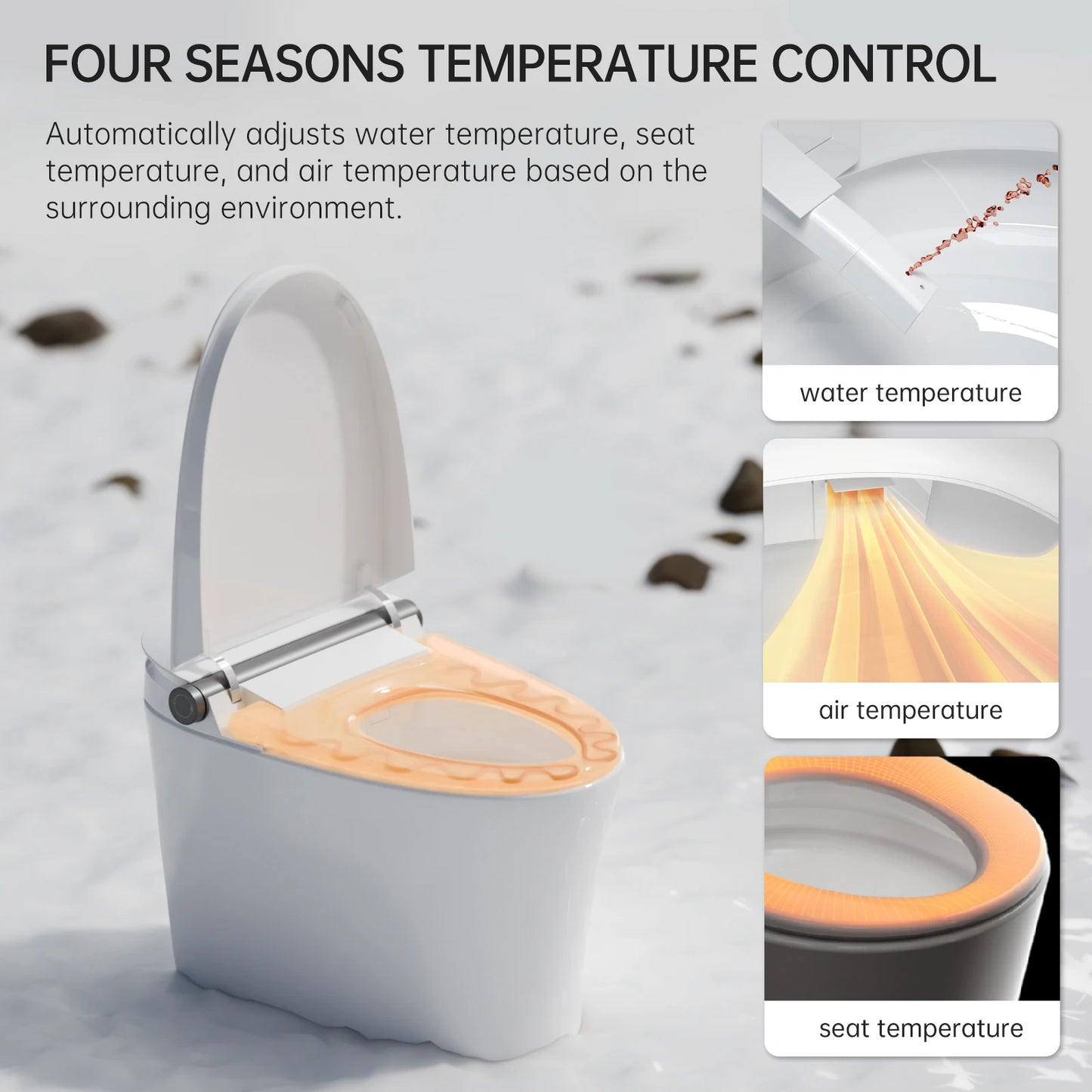 AQUATIZ G109-1Max Intelligent Smart Toilet with Bidet Built-in, ADA Height, Auto Open/Close, Dual Control & LED Display